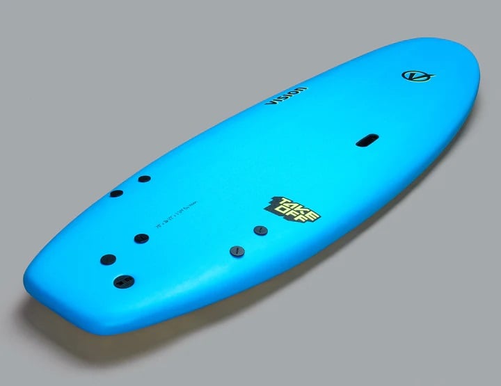 Vision TakeOff 8'0 Surfboard - Cyan/Flash Green