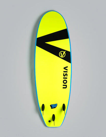 Vision TakeOff 8'0 Surfboard - Cyan/Flash Green