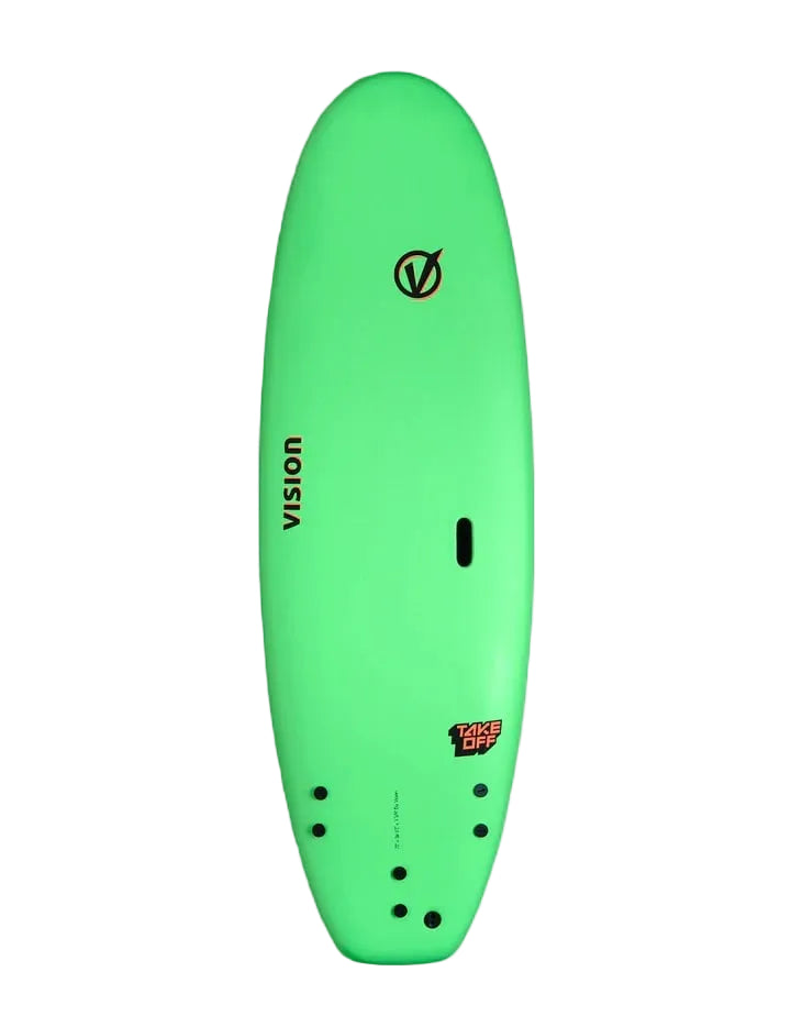 Vision Takeoff 7'0"W Softboard - Lime/ Warm Red - top