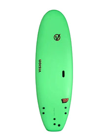 Vision Takeoff 7'0"W Softboard - Lime/ Warm Red - top