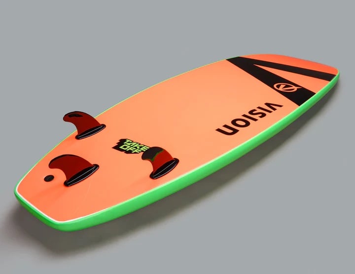Vision Takeoff 7'0" Wide Softboard - Lime/ Warm Red