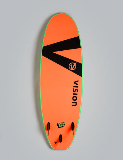 Vision Takeoff 7'0" Wide Softboard - Lime/ Warm Red