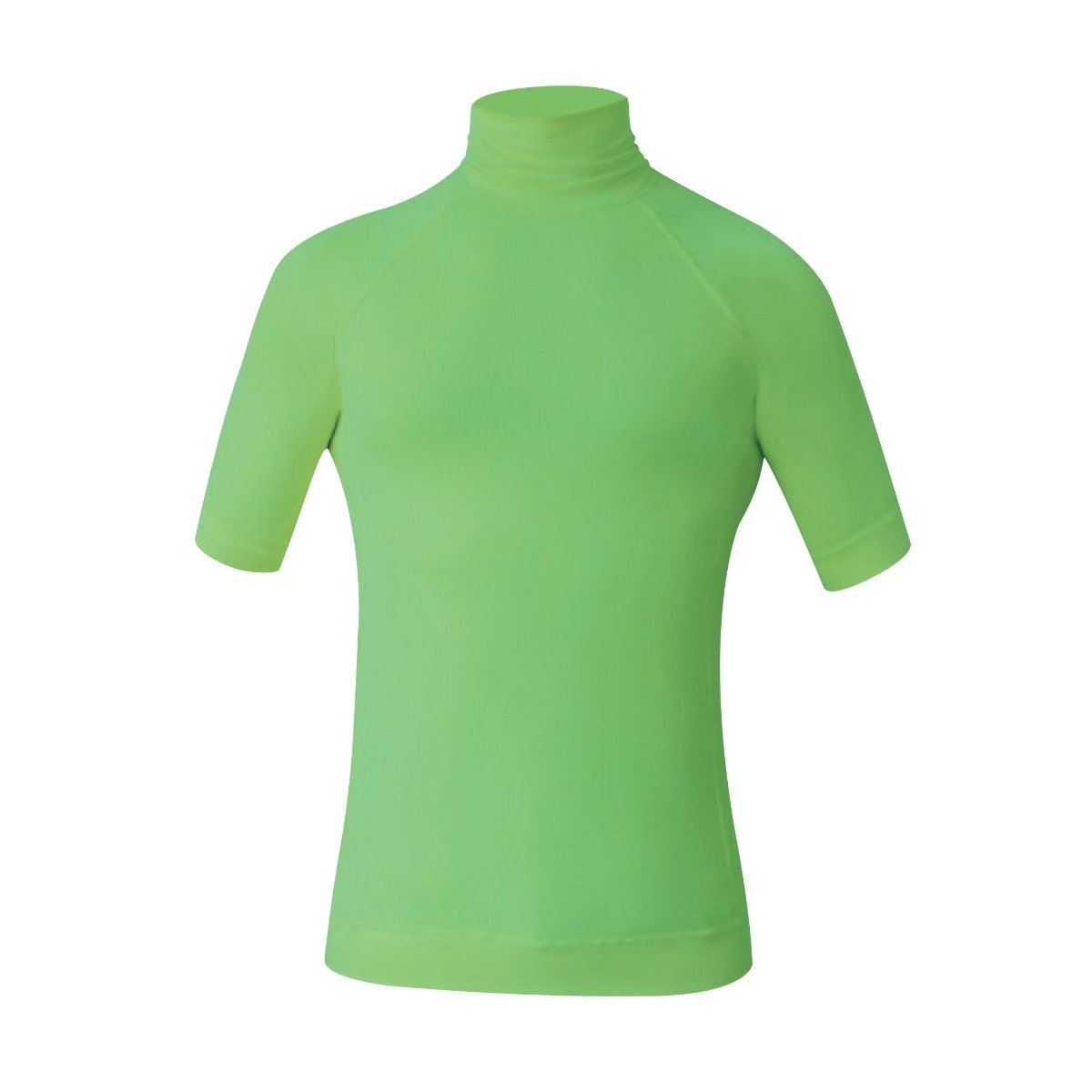 C Skins UV Mens Short Sleeve Blank Rash Vest - Flo Green - Full View