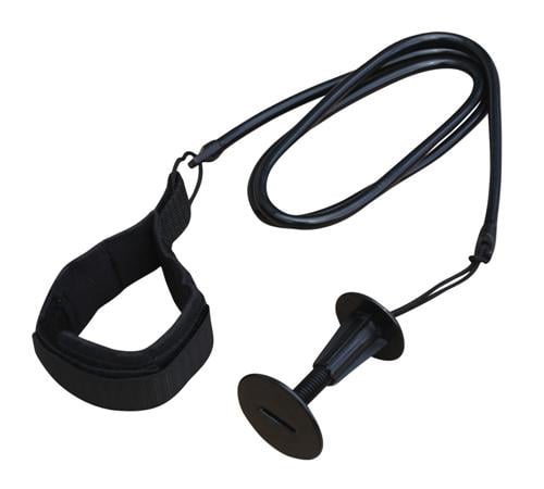 Vision Basic Straight Bodyboard Leash in Black - Full View
