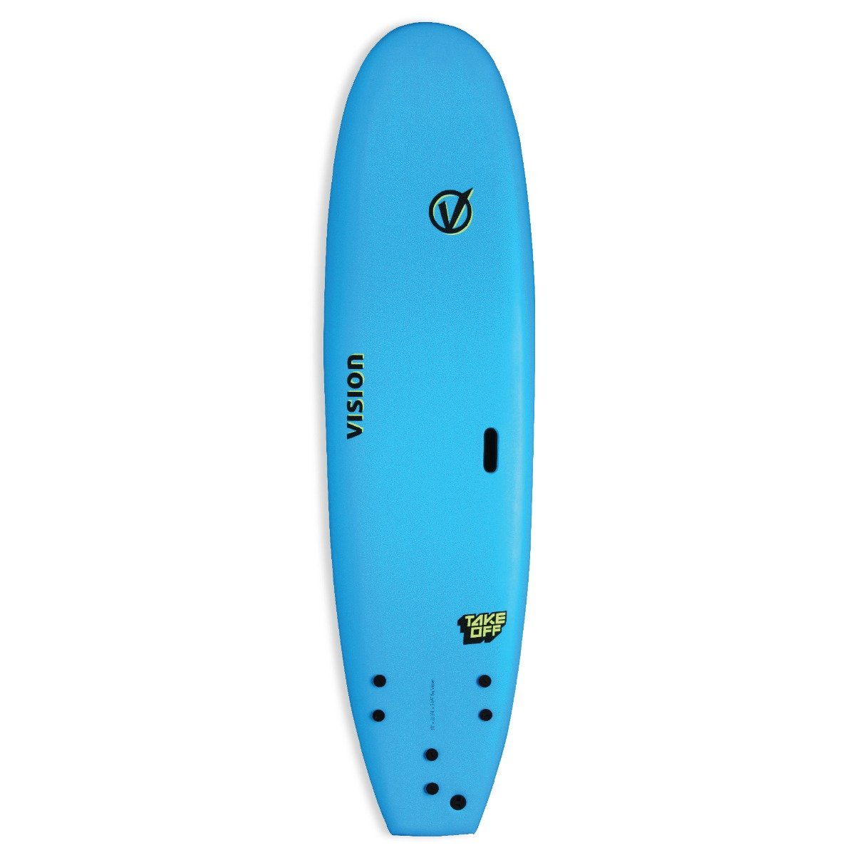 Vision TakeOff 7'6 Surfboard XPS 2021 - Cyan/Flash Green - Top