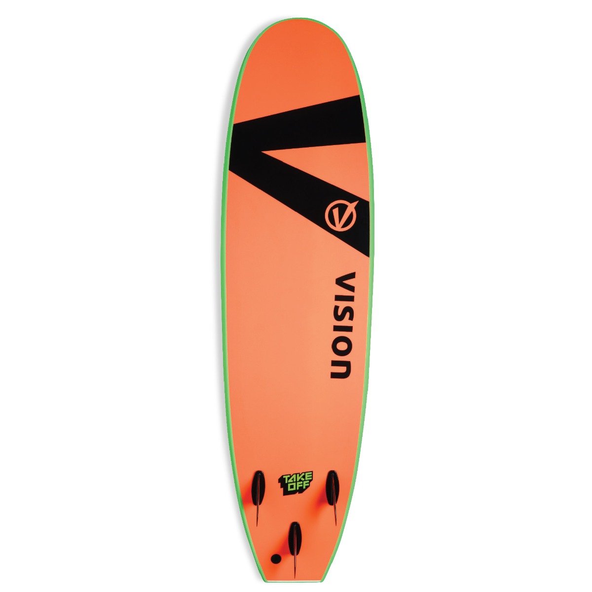 Vision TakeOff 8'0" Softboard Surfboard - Lime/Warm Red
