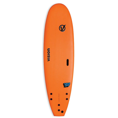 Vision TakeOff 6'6" Softboard Surfboard  - Orange/Cyan - Full View