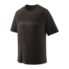 Patagonia Capilene Cool Trail Graphic Mens Shirt - Outline Text Logo/Black