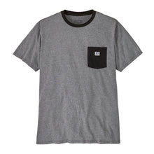Patagonia Shop Sticker Unisex Pocket Responsibili-Tee - Gravel Heather