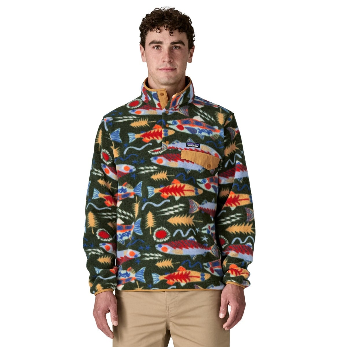 Patagonia Mens LW Synch Snap-T Pullover - Salmon Energy: Old