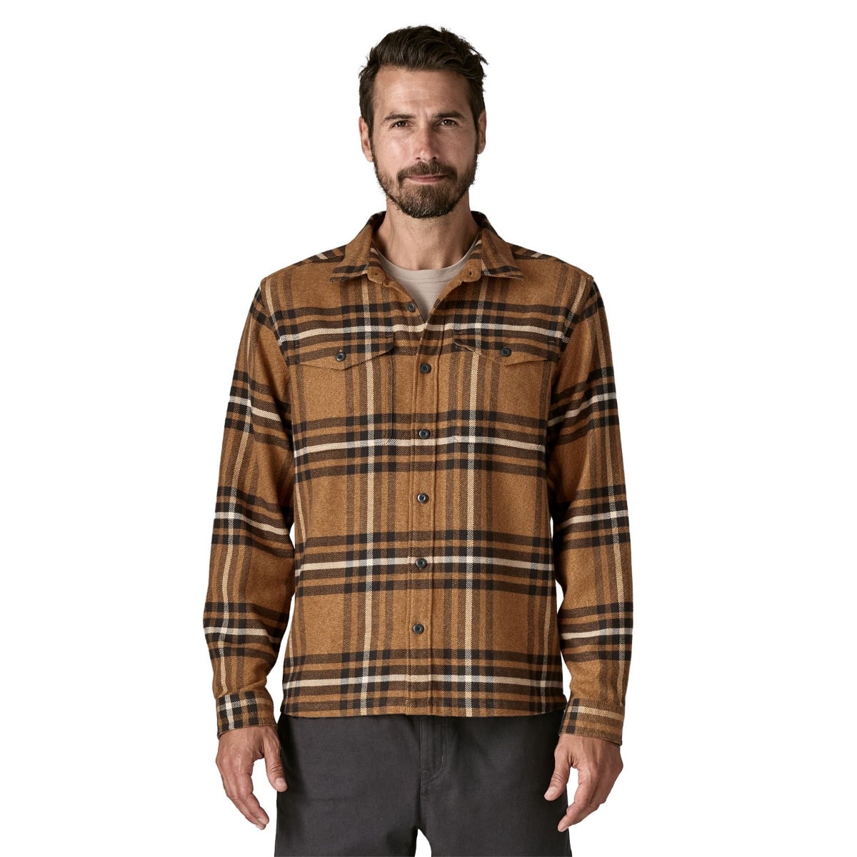 Patagonia Mens Fjord Flannel Shirt - Catch: Deer Brown | Wetsuit