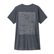 Patagonia Womens Capilene Cool Daily Graphic Shirt in Strataspire: Smolder Blue X-Dye
