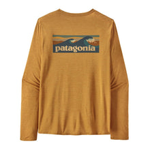 Patagonia Mens Long-Sleeved Capliene Cool Daily Graphic Shirt - Waters in Boardshort Logo: Pufferfish Gold X-Dye