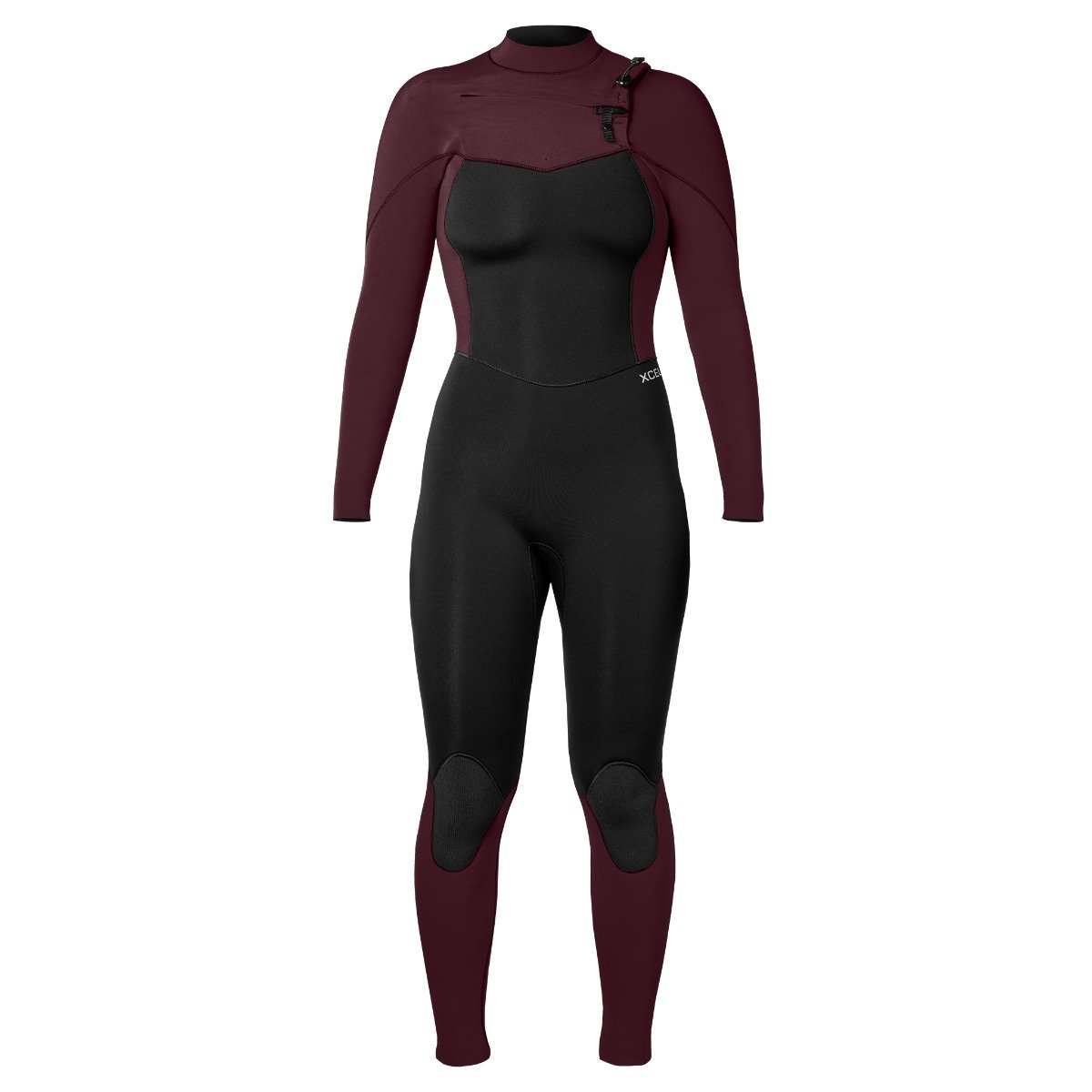 Xcel Comp Womens Chest Zip 5/4mm Winter Wetsuit in Black/Wine