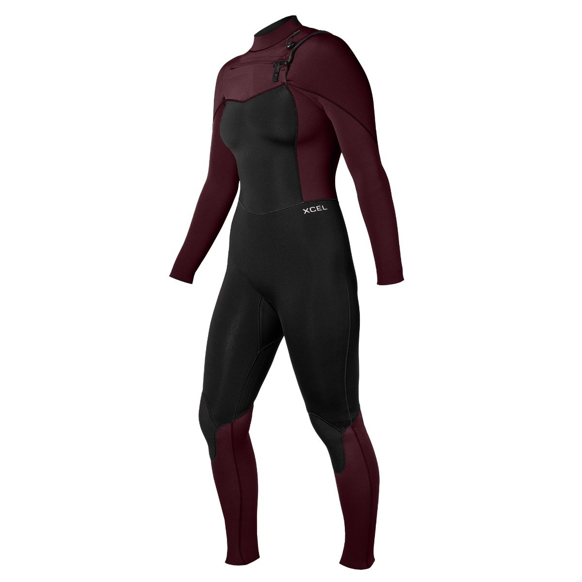 Xcel Comp Women's Chest Zip 5/4mm Winter Wetsuit 2025 - Black/Wine