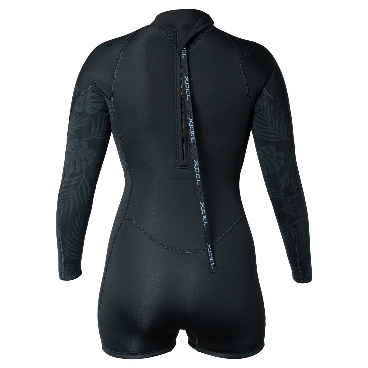 Xcel Womens 2mm Axis Long Sleeve Back Zip Boy Leg Shorty 2025 - Black Palm