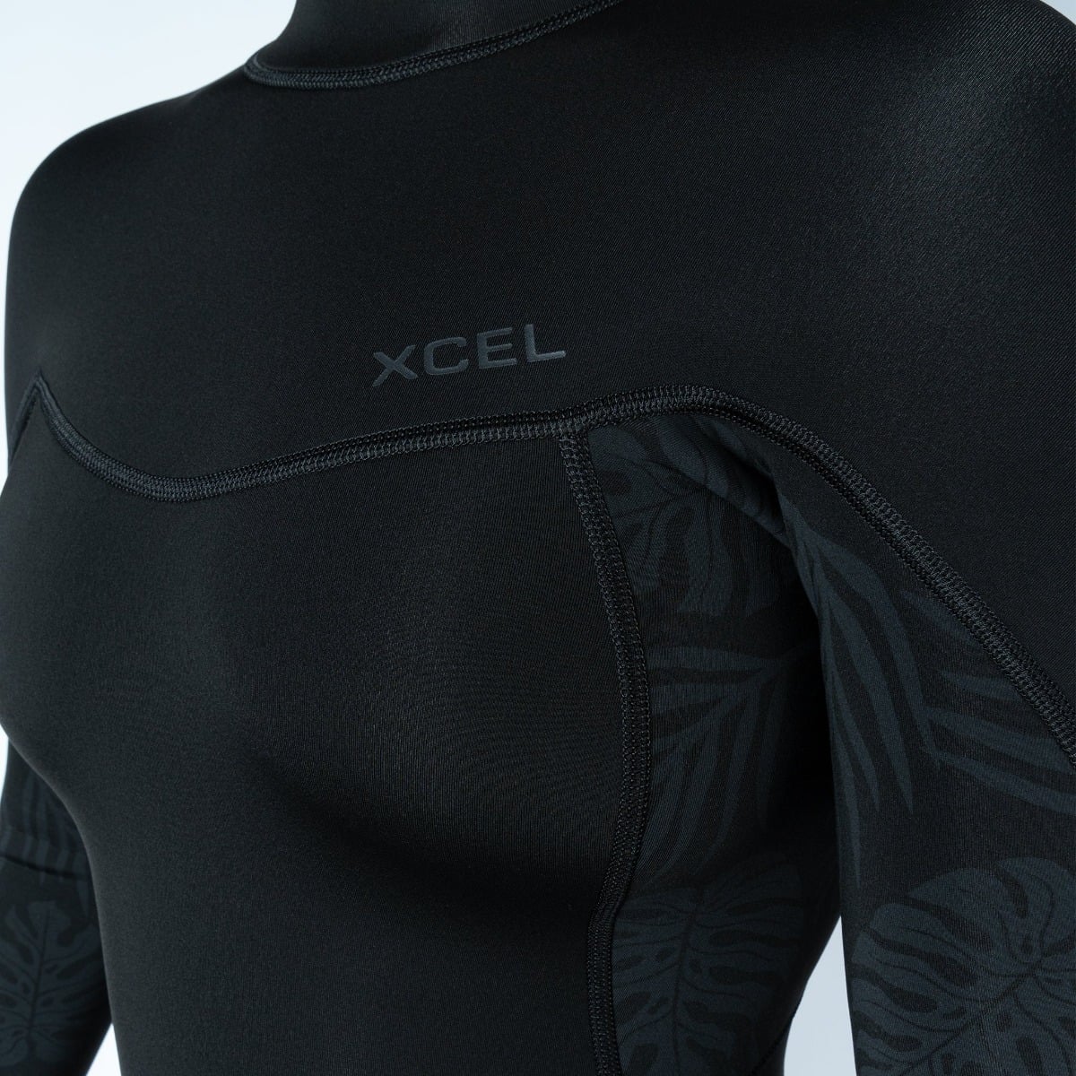 Xcel Womens 2mm Axis Long Sleeve Back Zip Boy Leg Shorty 2025 - Black Palm