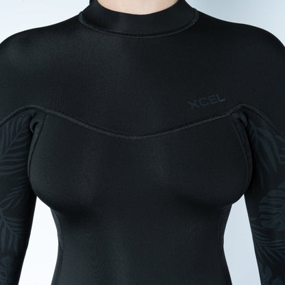 Xcel Womens 2mm Axis Long Sleeve Back Zip Boy Leg Shorty 2025 - Black Palm