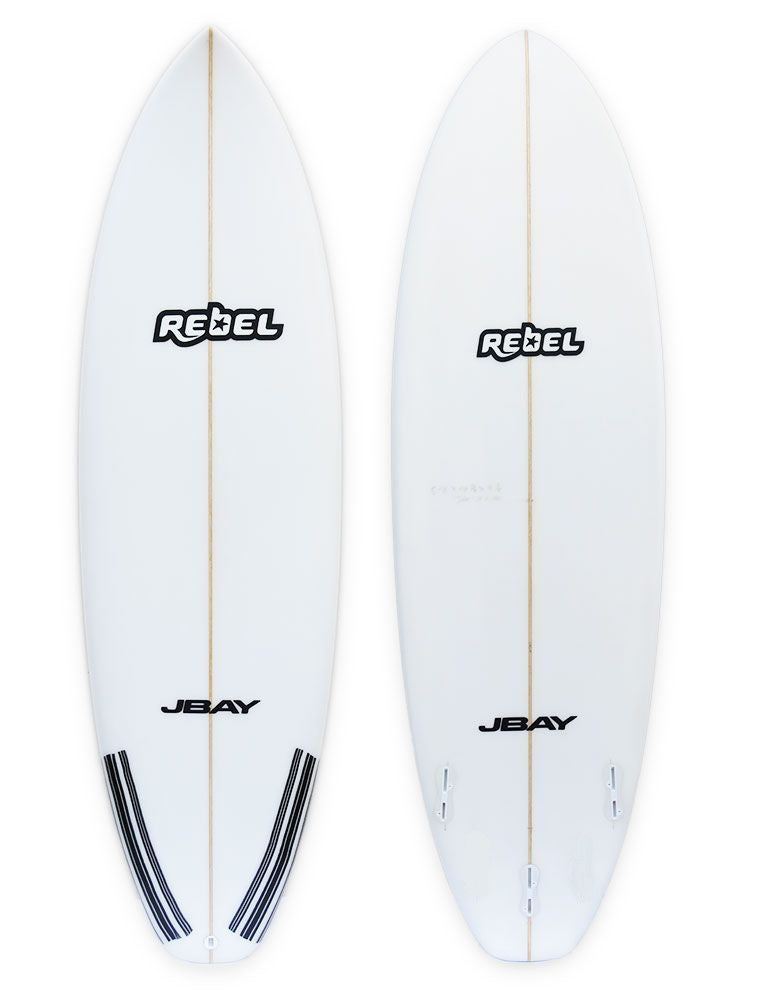Rebel Badger 5'6" Thruster Surfboard - White