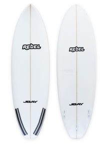 Rebel Badger 5'6" Thruster Surfboard - White